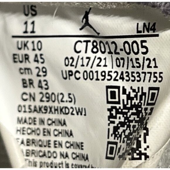 Nike Air Jordan 11 Retro High Cool Grey Size 11 Shoes CT8012-005 OG Bred Concord - Picture 9 of 9